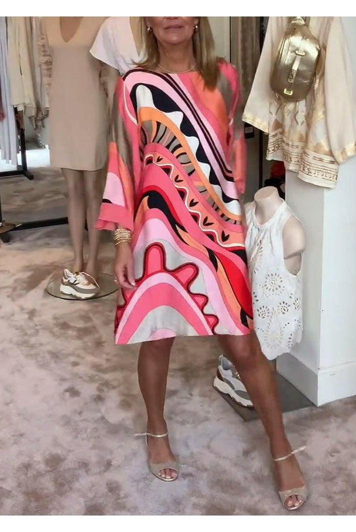 Mirabella™ - Vibrant Abstract Print Dress