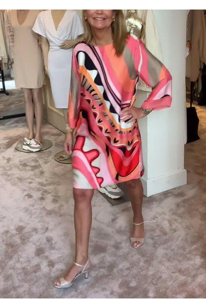 Mirabella™ - Vibrant Abstract Print Dress