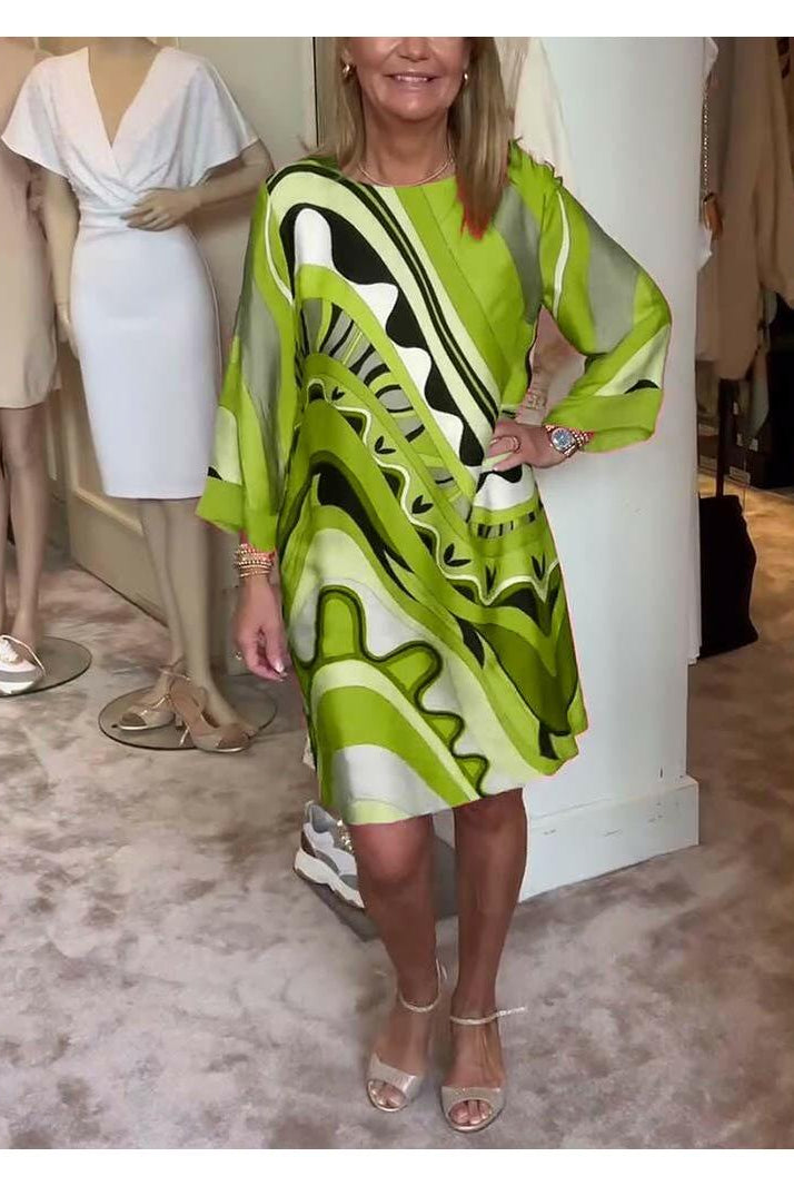 Mirabella™ - Vibrant Abstract Print Dress