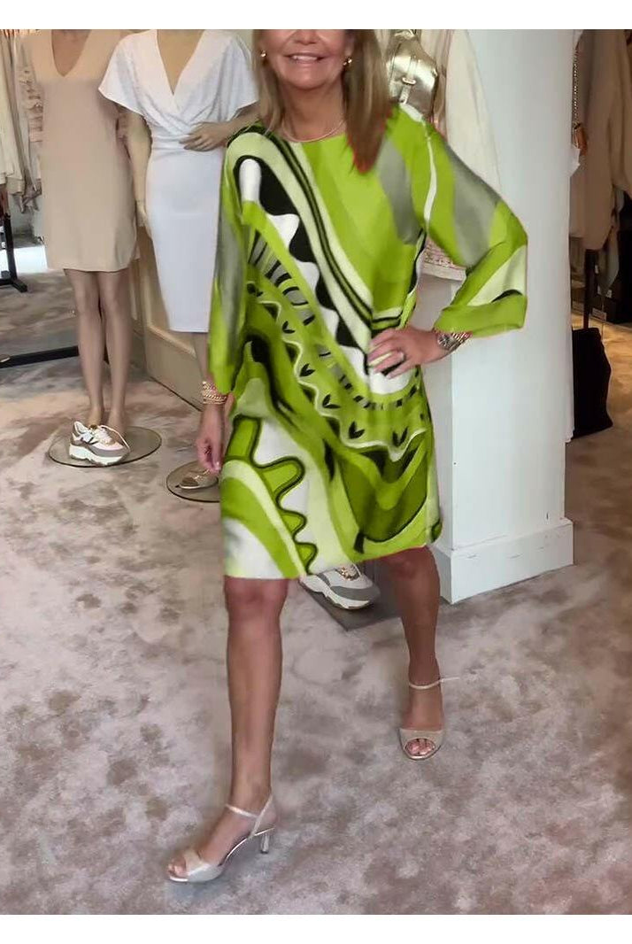 Mirabella™ - Vibrant Abstract Print Dress