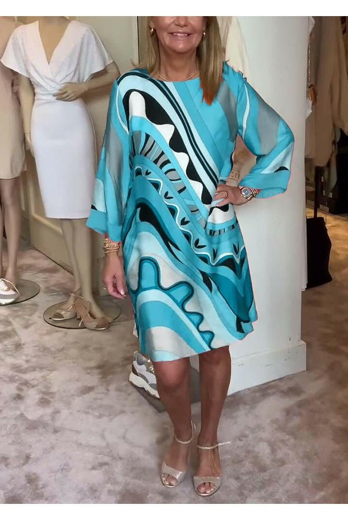 Mirabella™ - Vibrant Abstract Print Dress