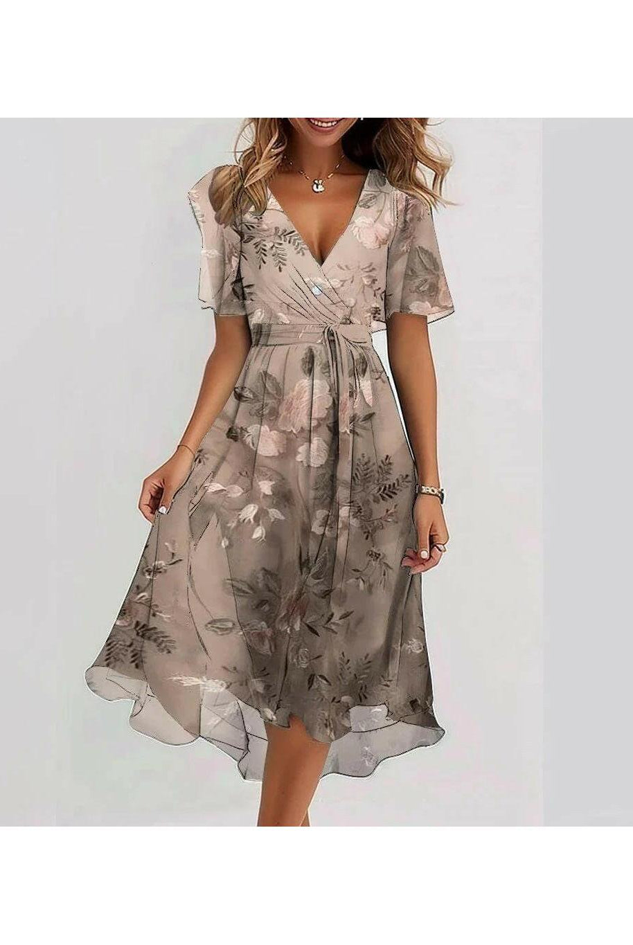 Liza™ - Vibrant Abstract Midi Dress