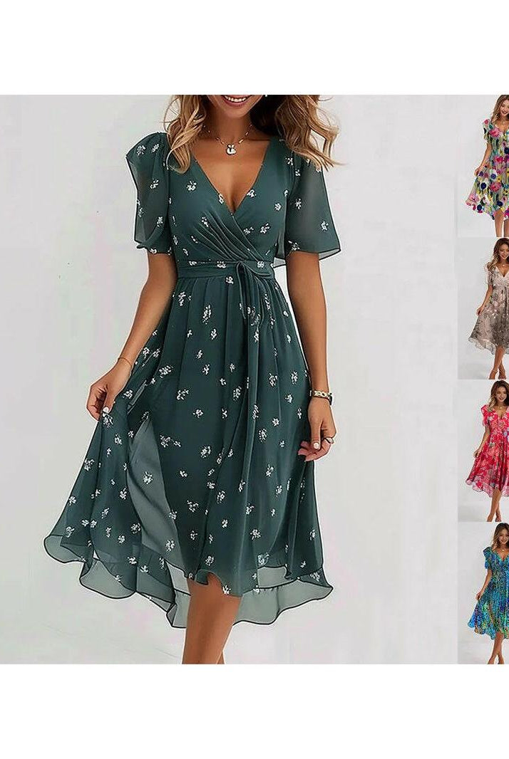 Liza™ - Vibrant Abstract Midi Dress