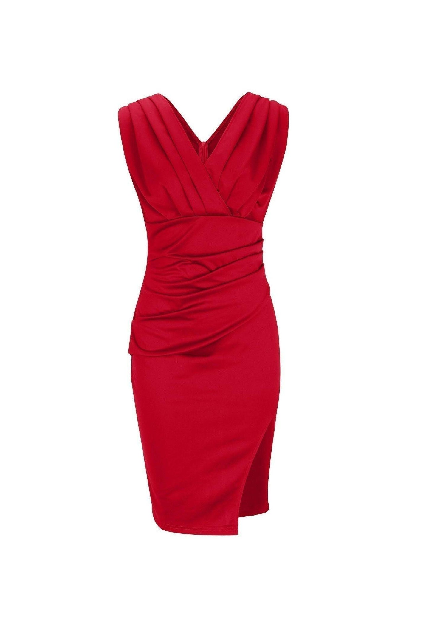Nadinee™ - V-Neck Dress With Slit