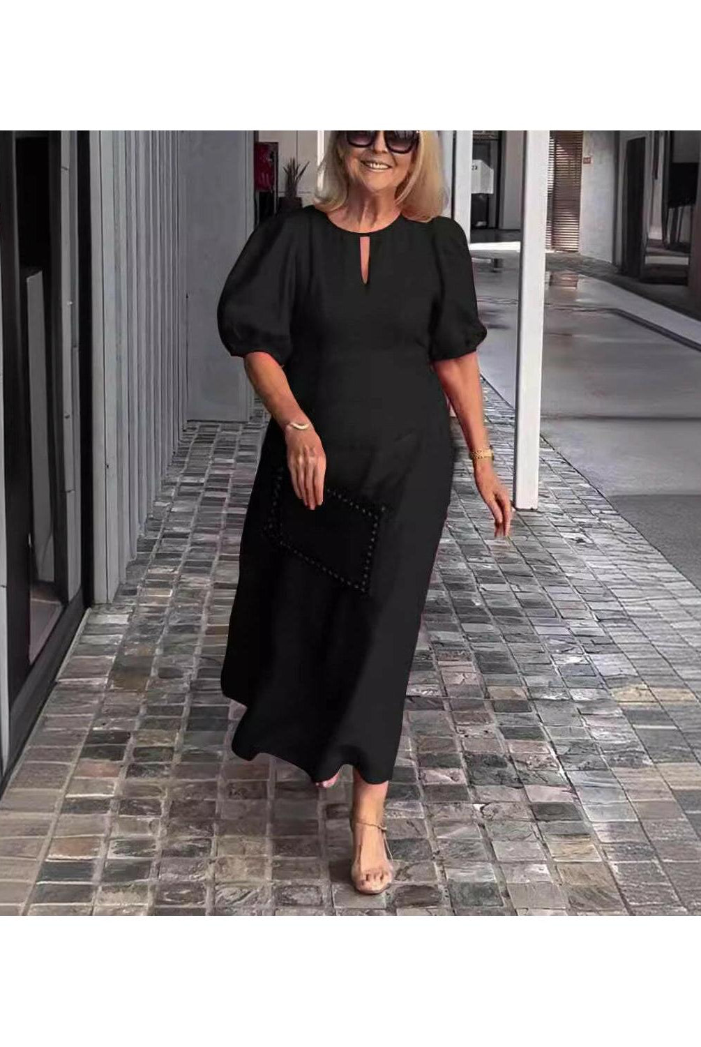 Carla™ - Elegant Puff-Sleeve Dress