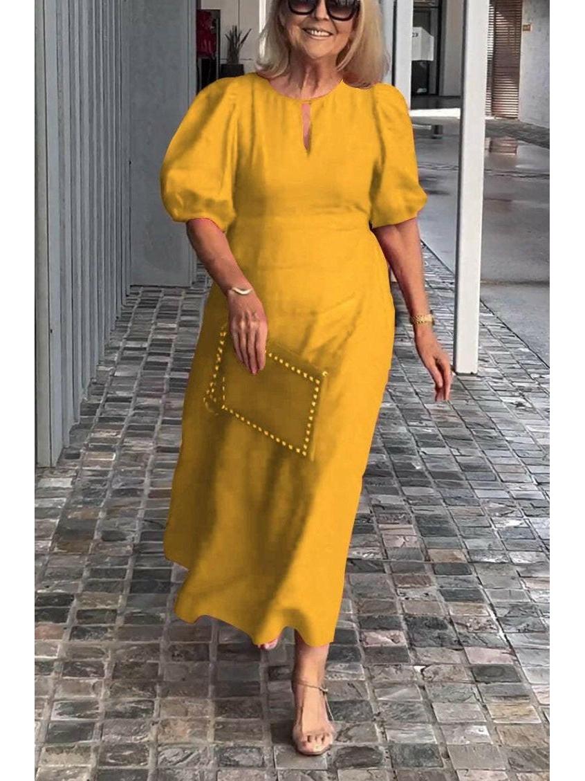 Carla™ - Elegant Puff-Sleeve Dress