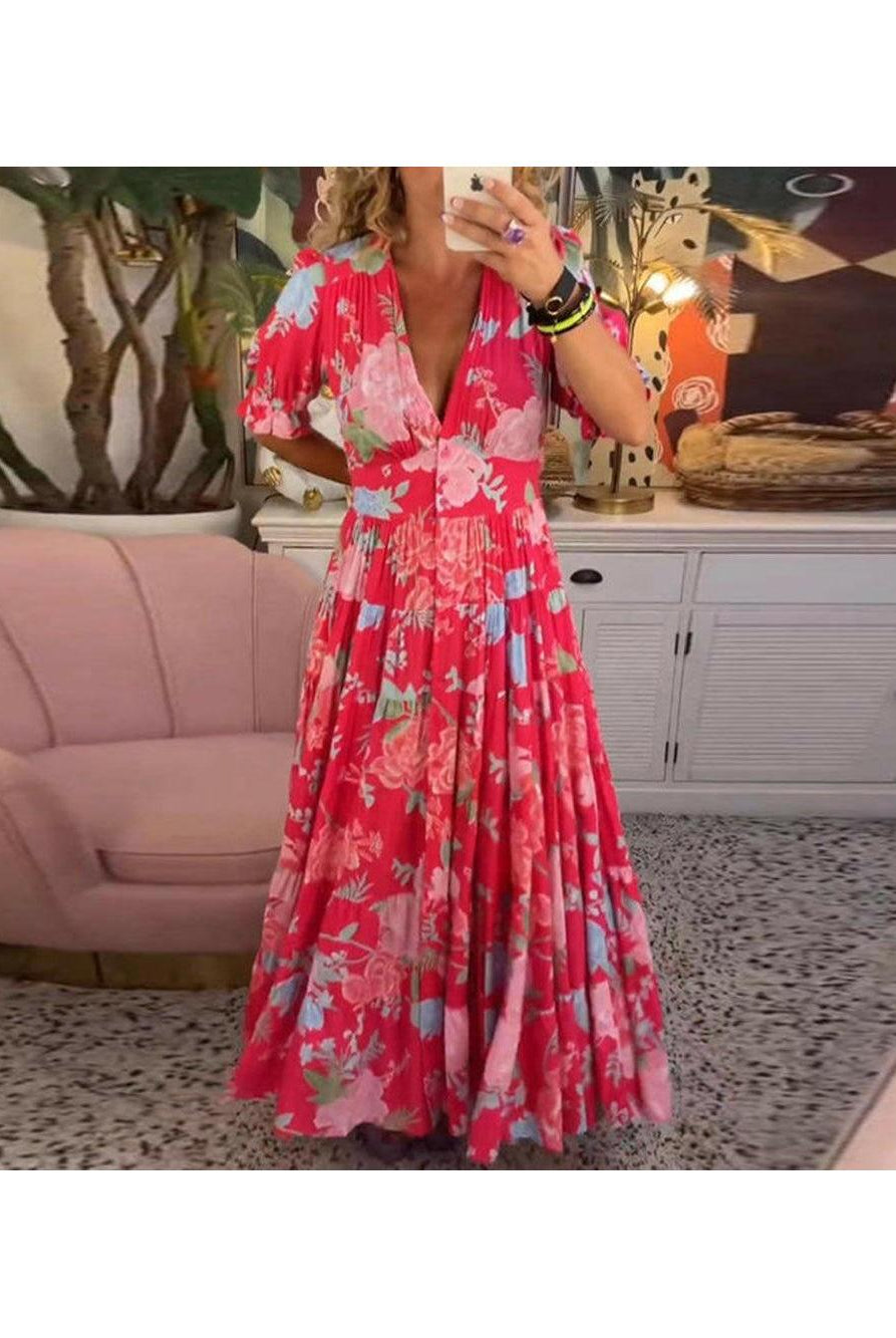 FLORIANA™ - Vibrant Floral Dress