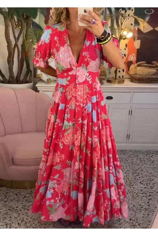 FLORIANA™ - Vibrant Floral Dress