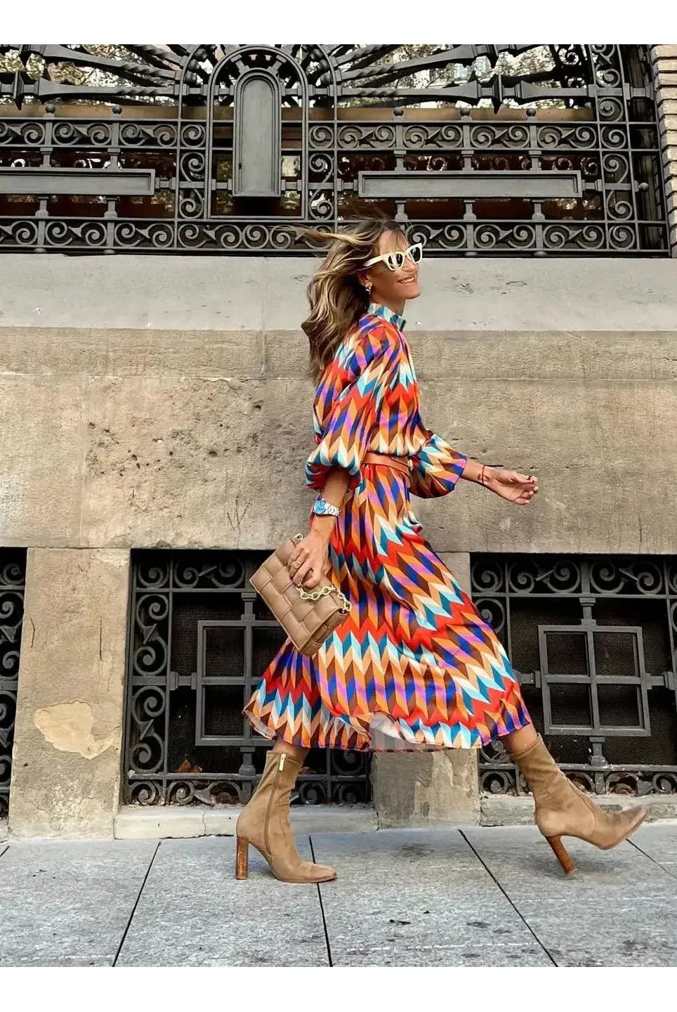 Marisol™ - Vibrant Geometric Dress