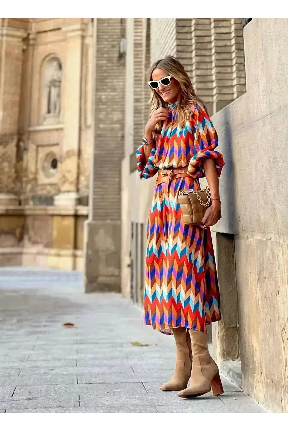 Marisol™ - Vibrant Geometric Dress