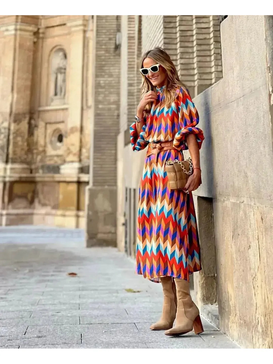 Marisol™ - Vibrant Geometric Dress