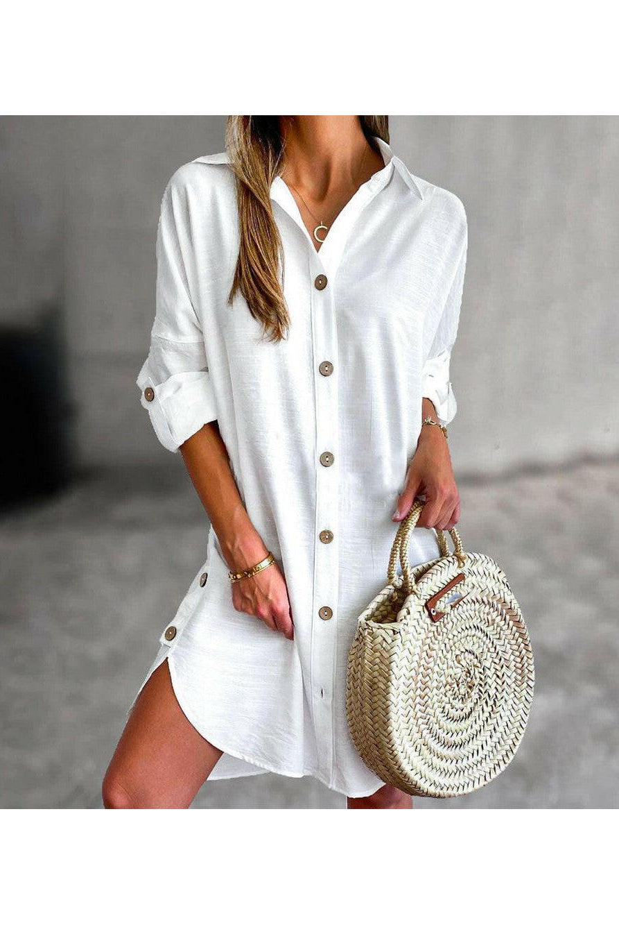 Cassy™ - Button-Up Shirt Dress
