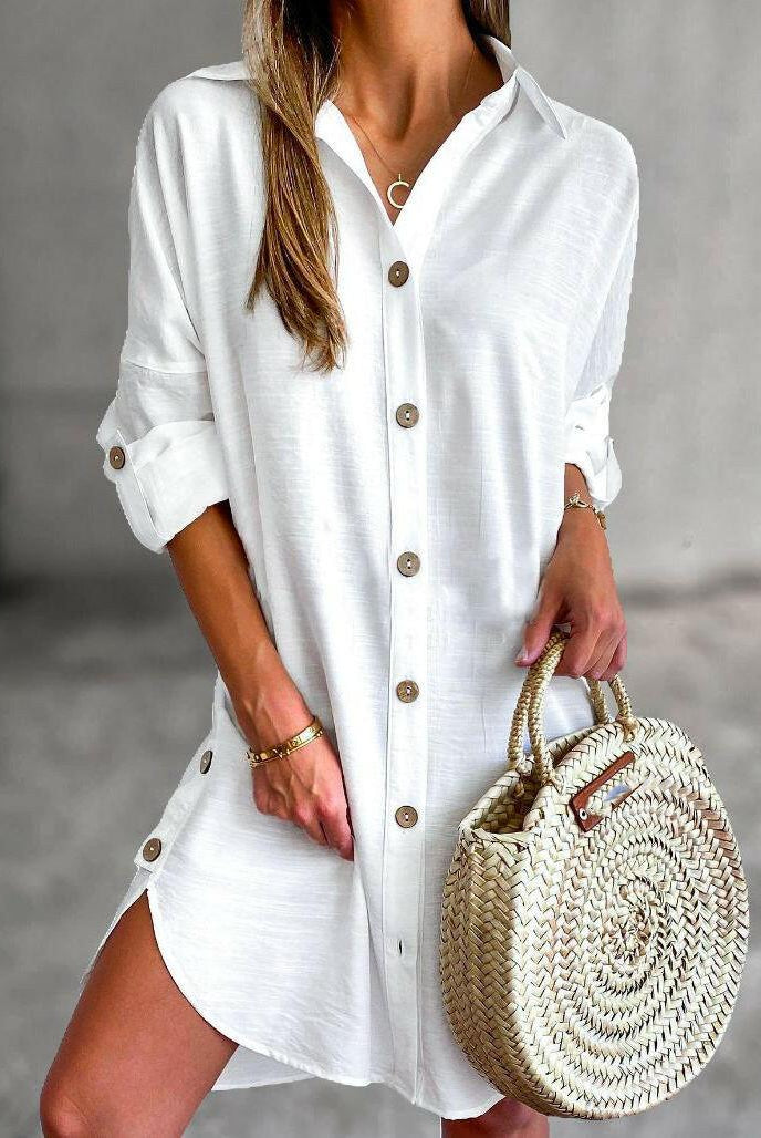 Cassy™ - Button-Up Shirt Dress