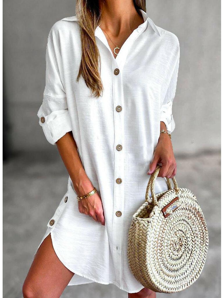 Cassy™ - Button-Up Shirt Dress