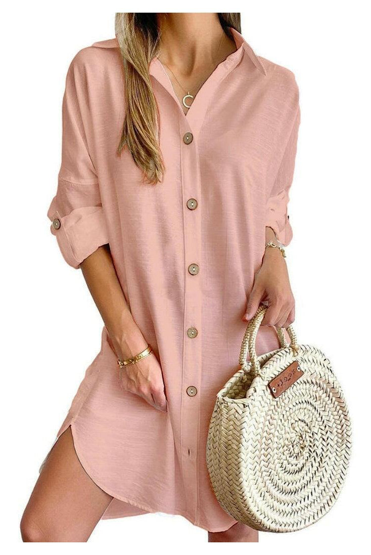 Cassy™ - Button-Up Shirt Dress