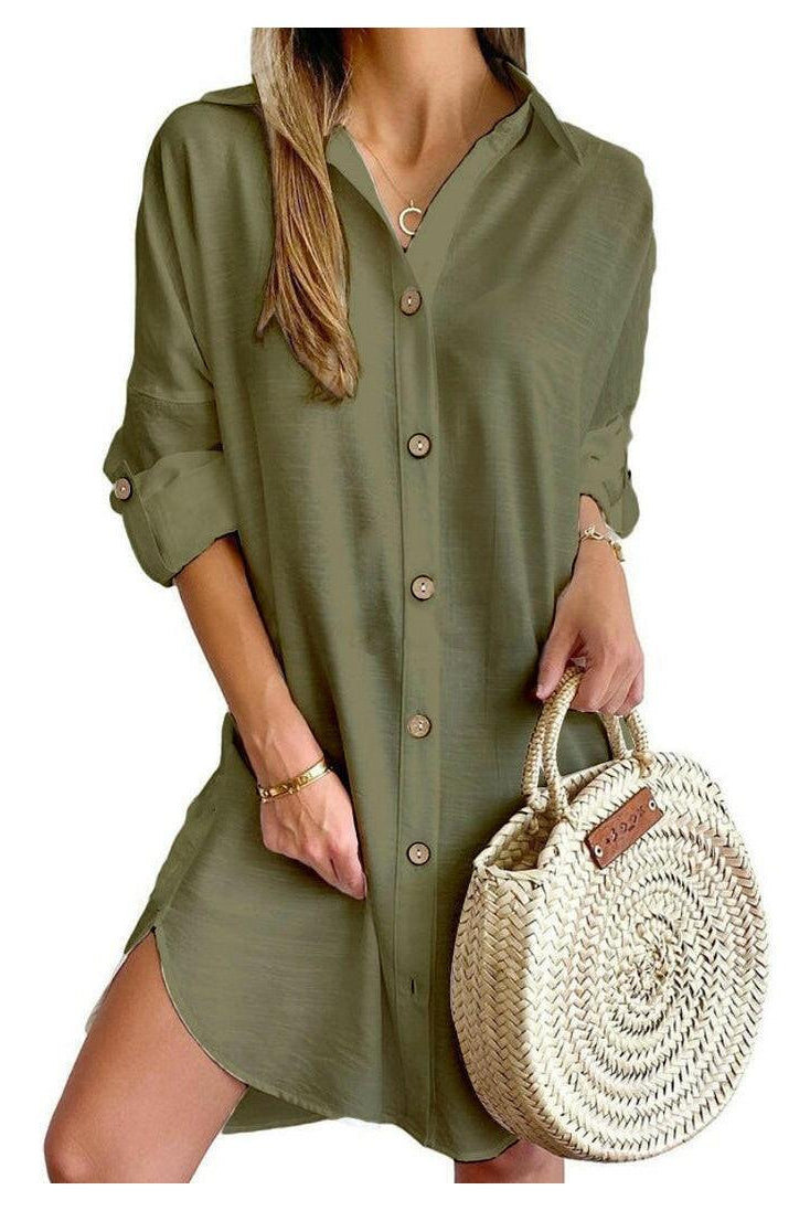 Cassy™ - Button-Up Shirt Dress