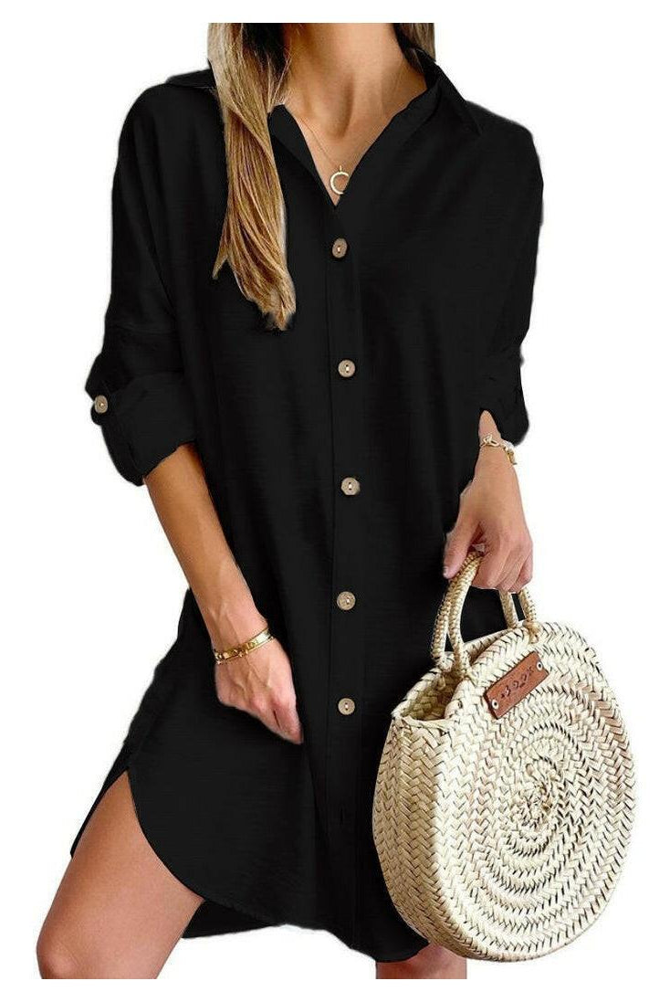 Cassy™ - Button-Up Shirt Dress