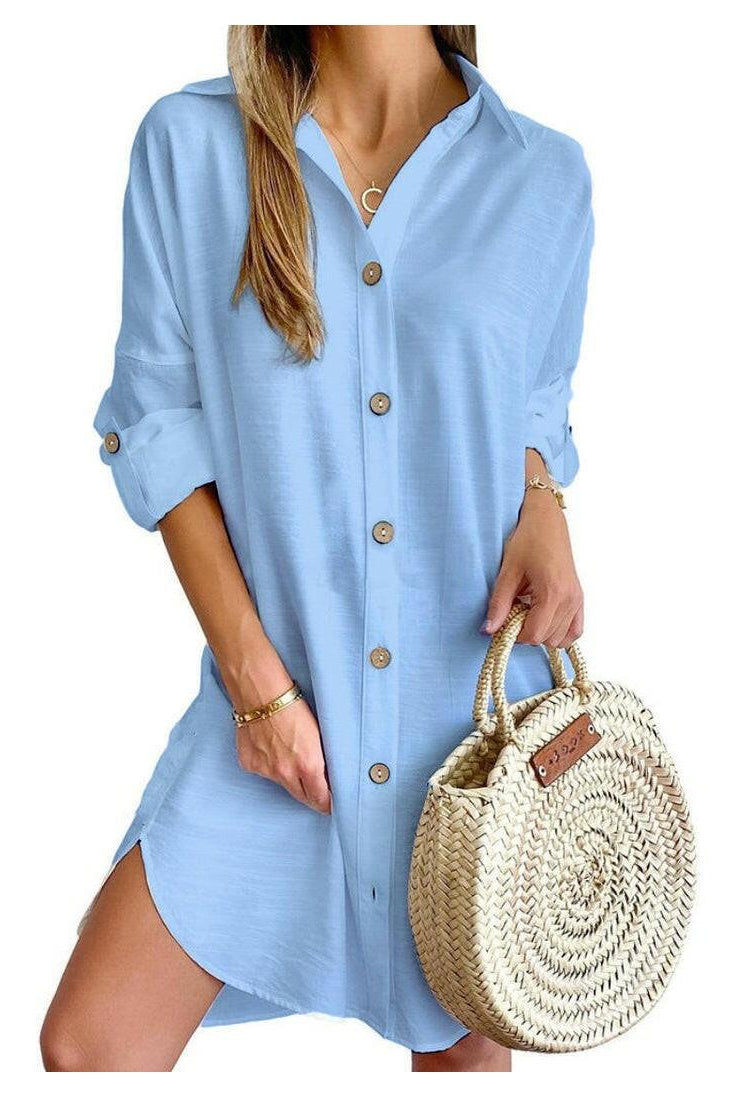 Cassy™ - Button-Up Shirt Dress