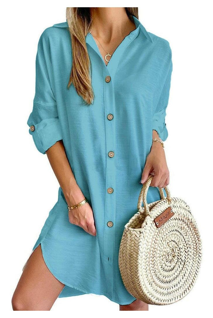Cassy™ - Button-Up Shirt Dress