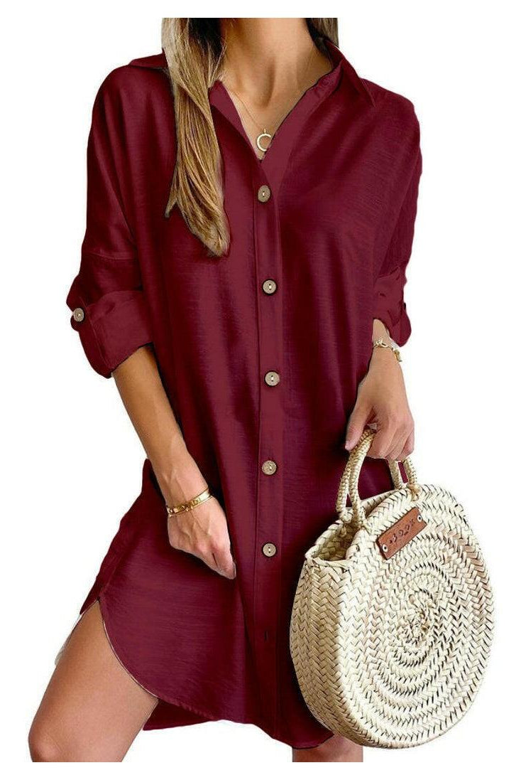Cassy™ - Button-Up Shirt Dress