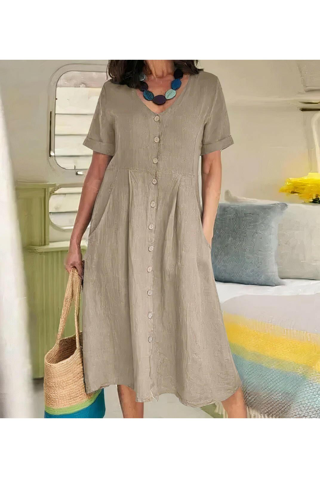 Yasmin™ - Effortless Buttoned Dress