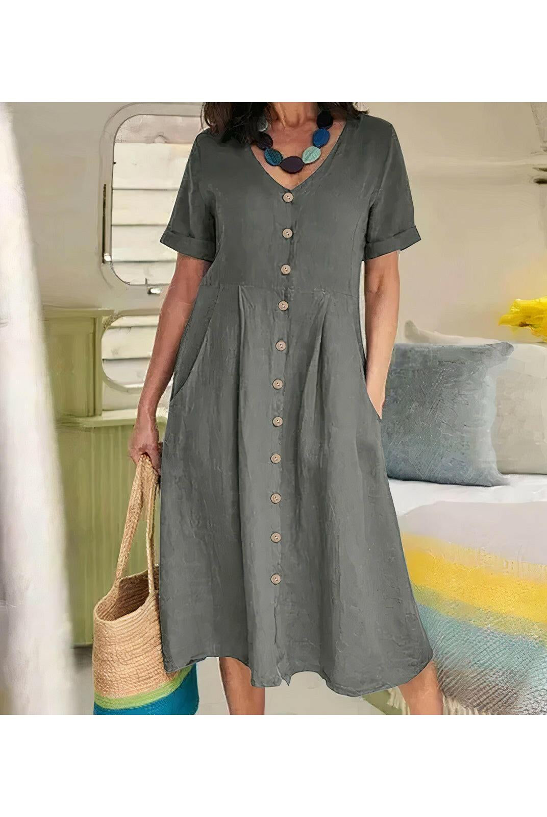 Yasmin™ - Effortless Buttoned Dress