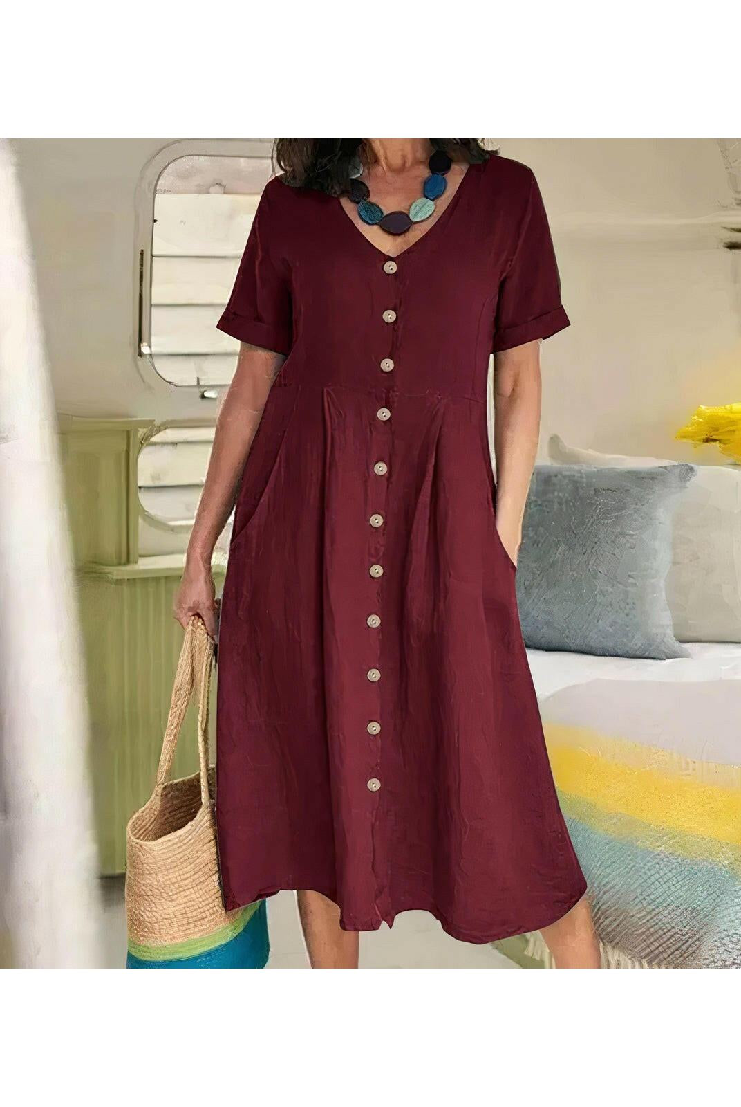Yasmin™ - Effortless Buttoned Dress