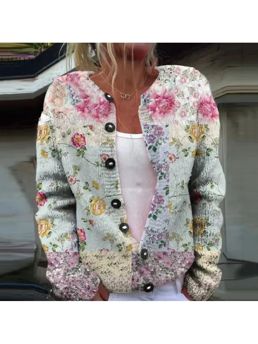 Lowri | Flower print Cardigan