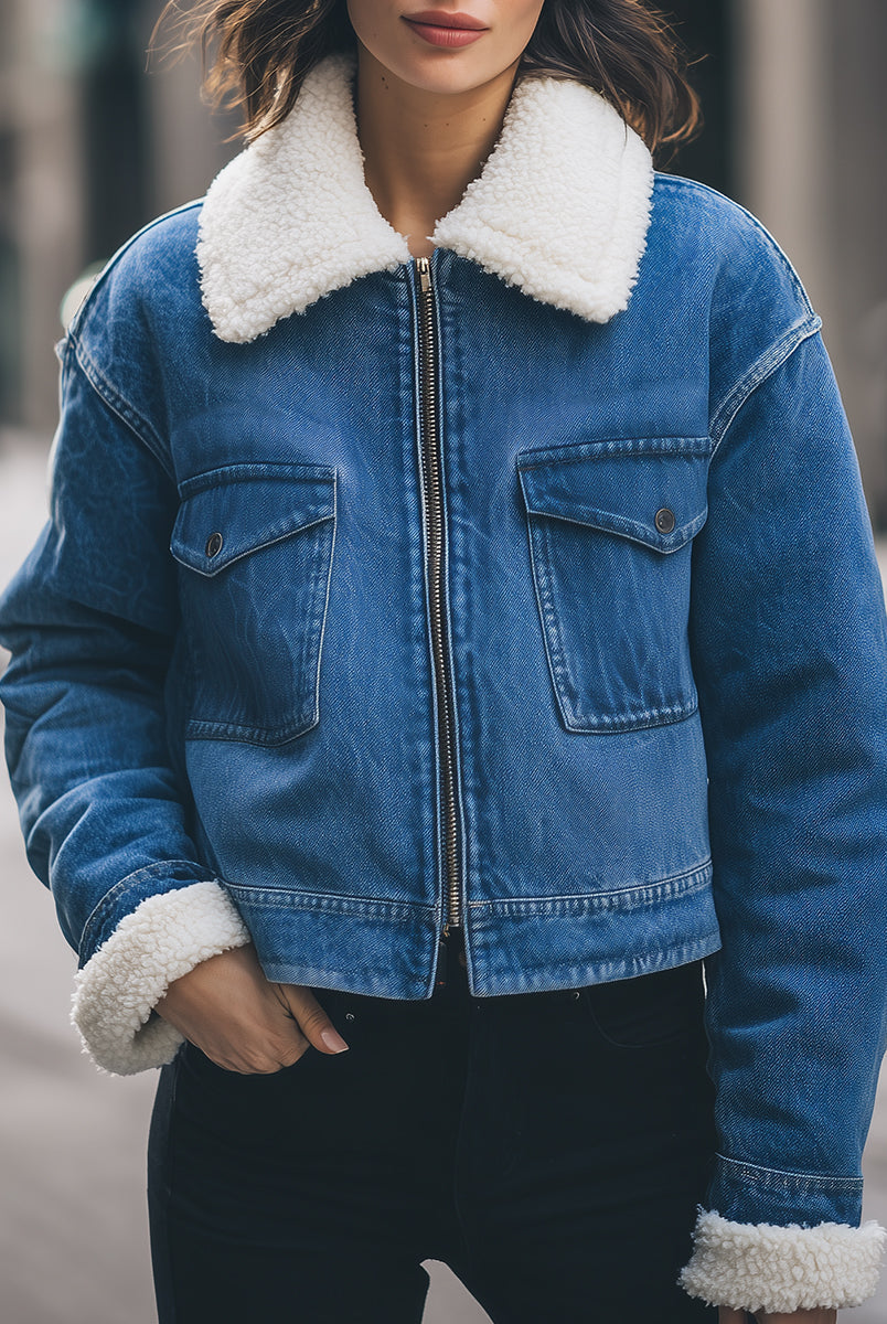 Elena | Sherpa-Lined Denim Jacket - Lumina Vancouver - Lumina Vancouver