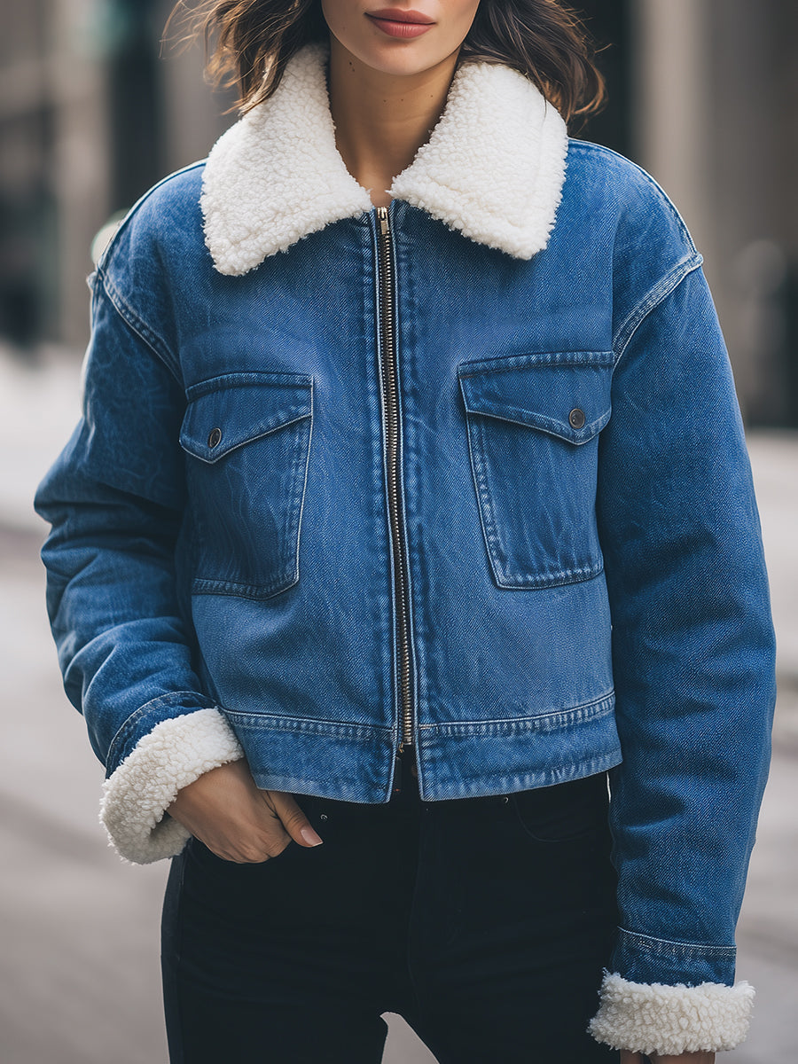 Elena | Sherpa-Lined Denim Jacket - Lumina Vancouver - Lumina Vancouver