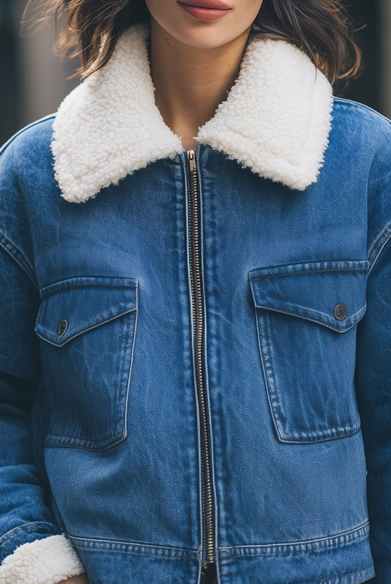 Elena | Sherpa-Lined Denim Jacket - Lumina Vancouver - Lumina Vancouver