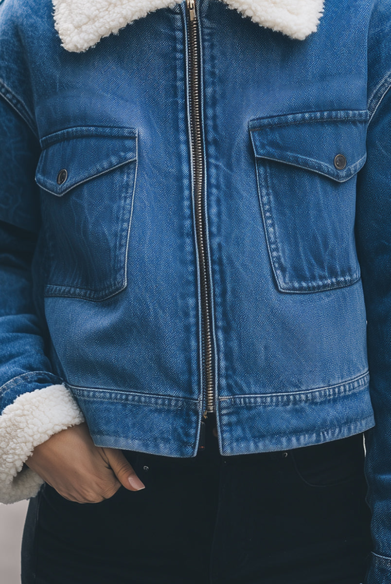 Elena | Sherpa-Lined Denim Jacket - Lumina Vancouver - Lumina Vancouver