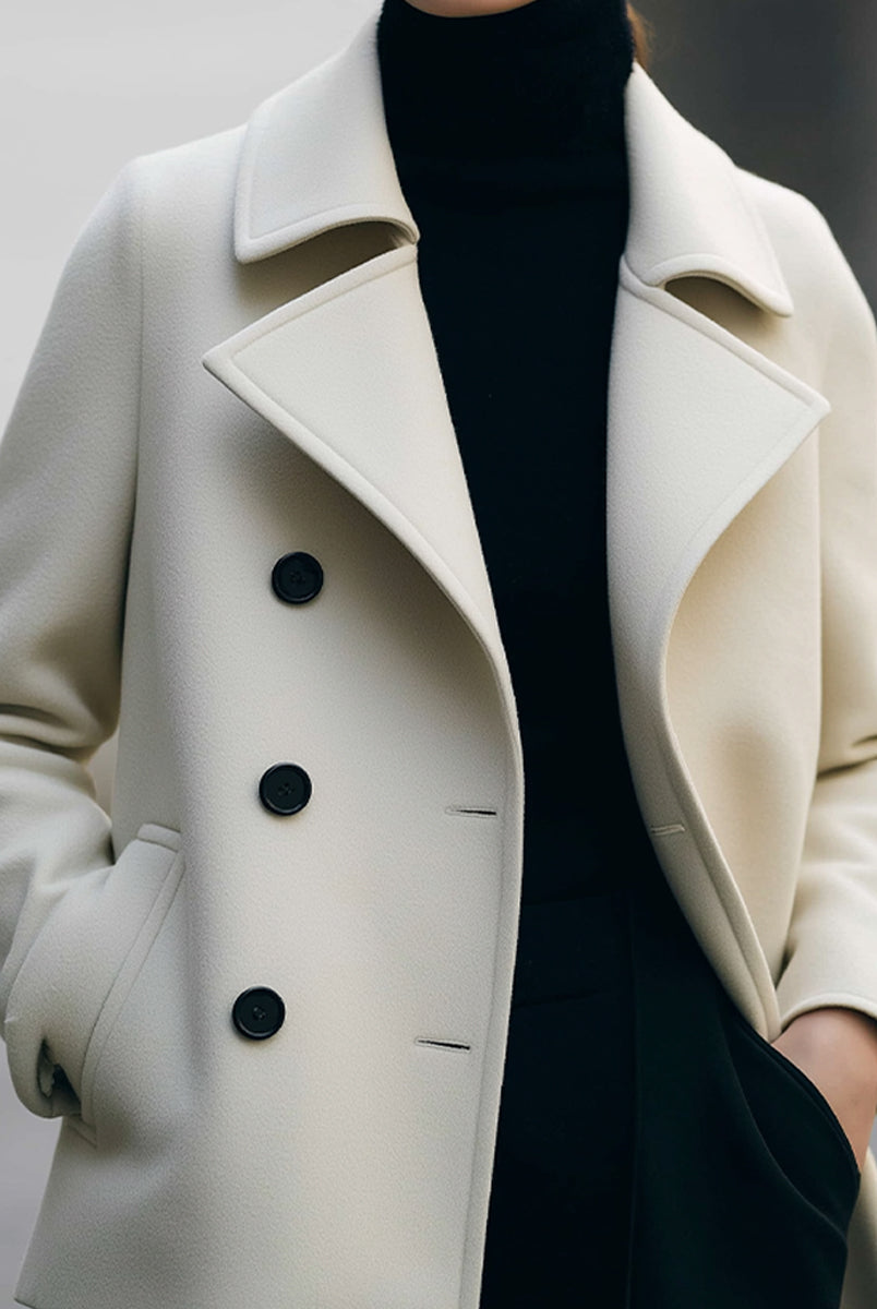 Ivory | Short Double-Breasted Coat - Lumina Vancouver - Lumina Vancouver