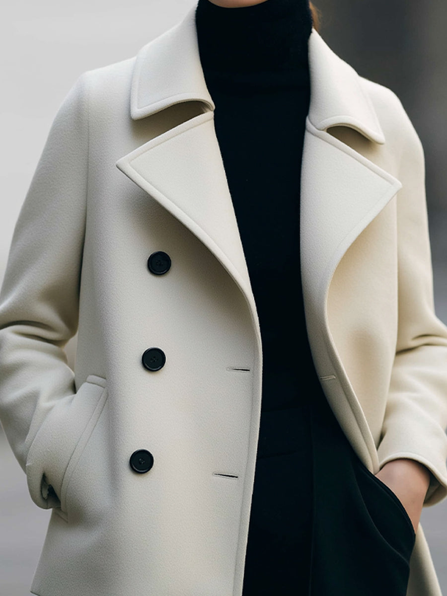 Ivory | Short Double-Breasted Coat - Lumina Vancouver - Lumina Vancouver