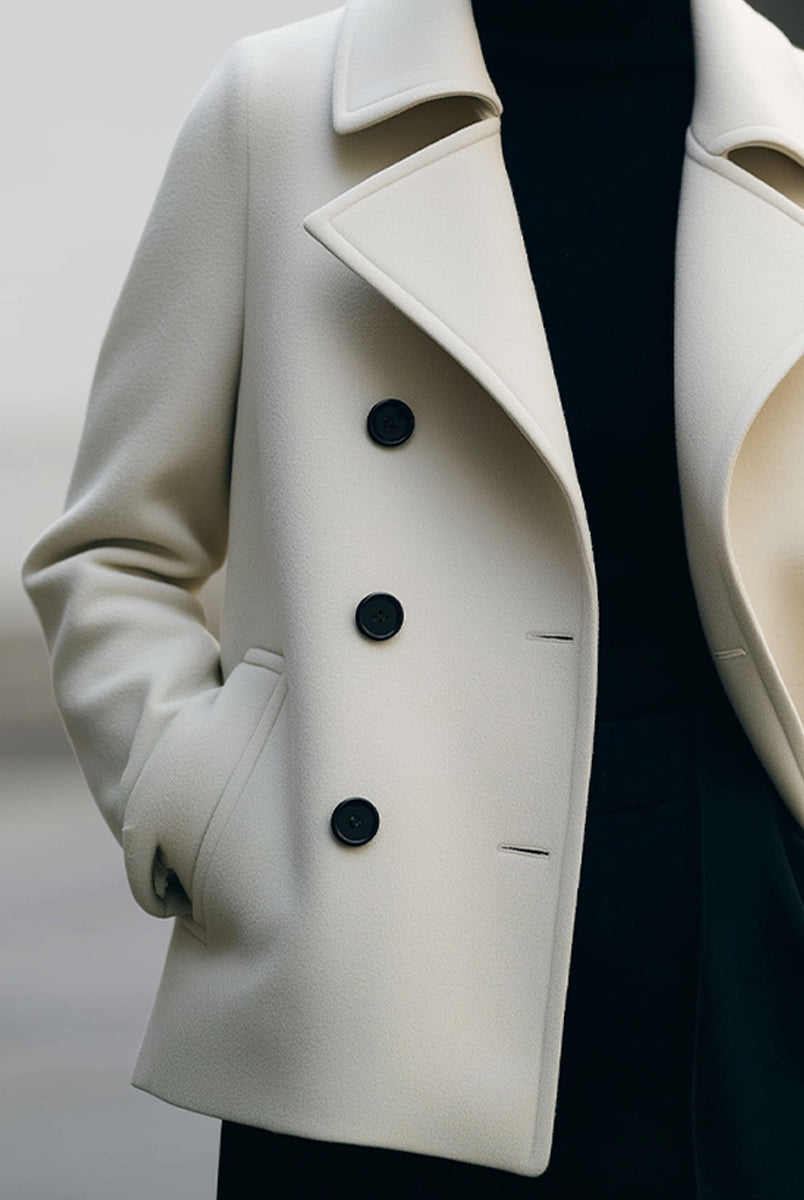 Ivory | Short Double-Breasted Coat - Lumina Vancouver - Lumina Vancouver