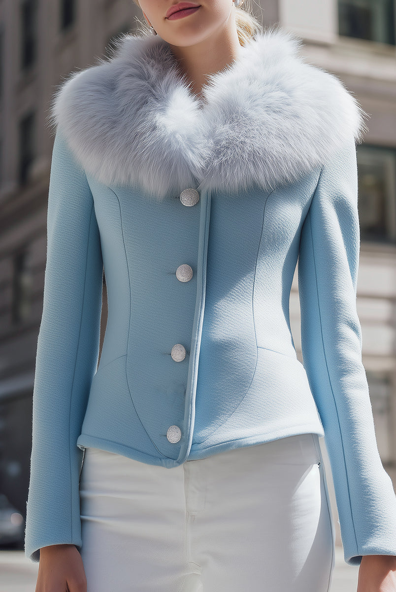Elena | Jacket with Fluffy Collar - Lumina Vancouver - Lumina Vancouver