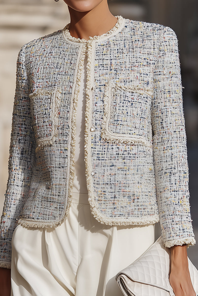 Elena | Tweed Jacket with Contrast Trim - Lumina Vancouver - Lumina Vancouver
