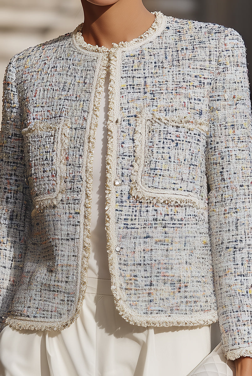 Elena | Tweed Jacket with Contrast Trim - Lumina Vancouver - Lumina Vancouver