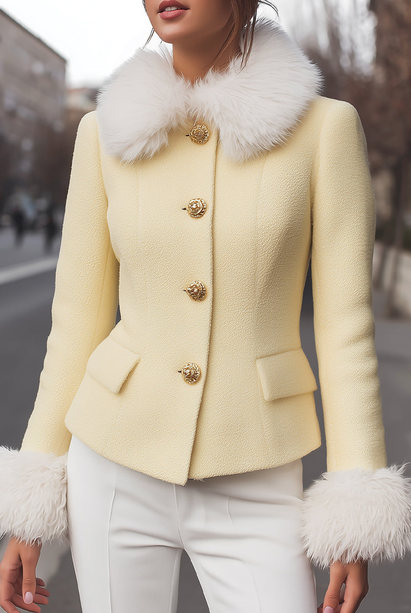 Elena | Jacket with Faux Fur Trims - Lumina Vancouver - Lumina Vancouver