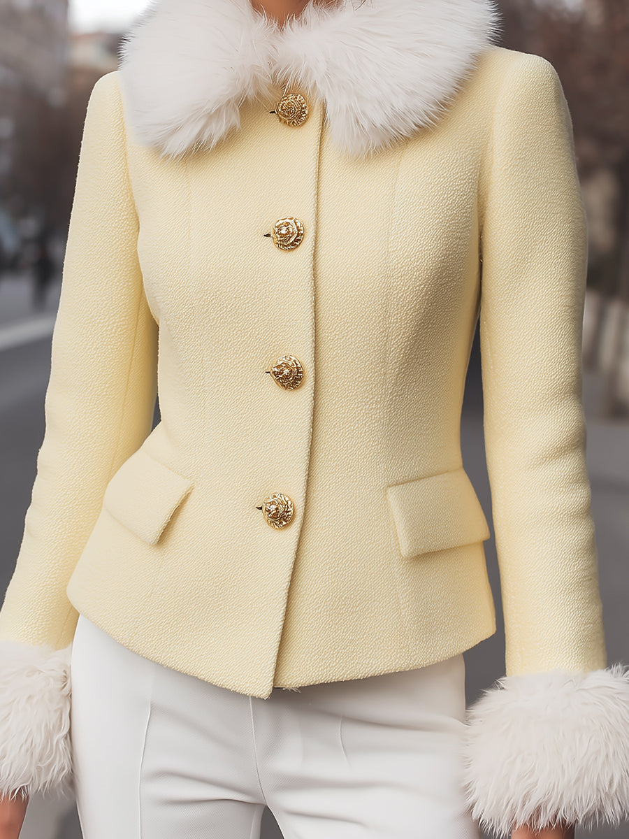 Elena | Jacket with Faux Fur Trims - Lumina Vancouver - Lumina Vancouver