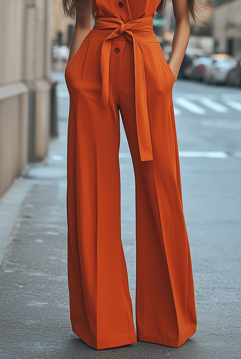 Lucienne | Sleeveless Orange Jumpsuit - Lumina Vancouver - Lumina Vancouver