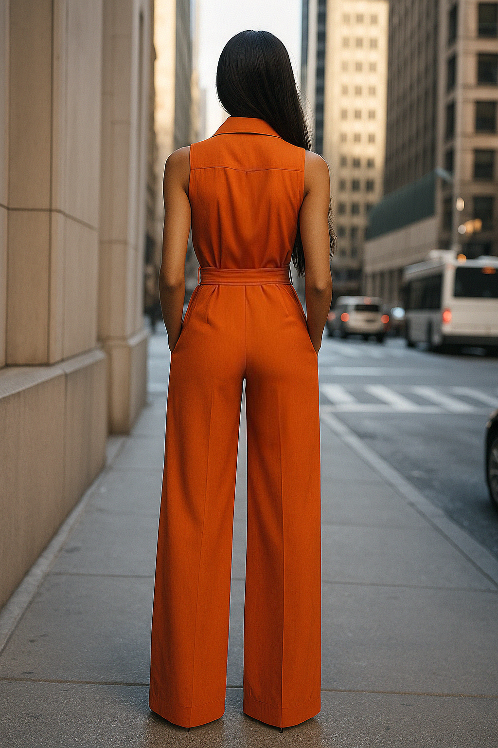 Lucienne | Sleeveless Orange Jumpsuit - Lumina Vancouver - Lumina Vancouver