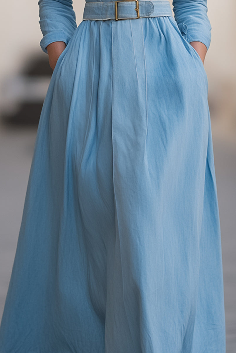 Isabelle | Belted Denim Shirt Dress - Lumina Vancouver - Lumina Vancouver