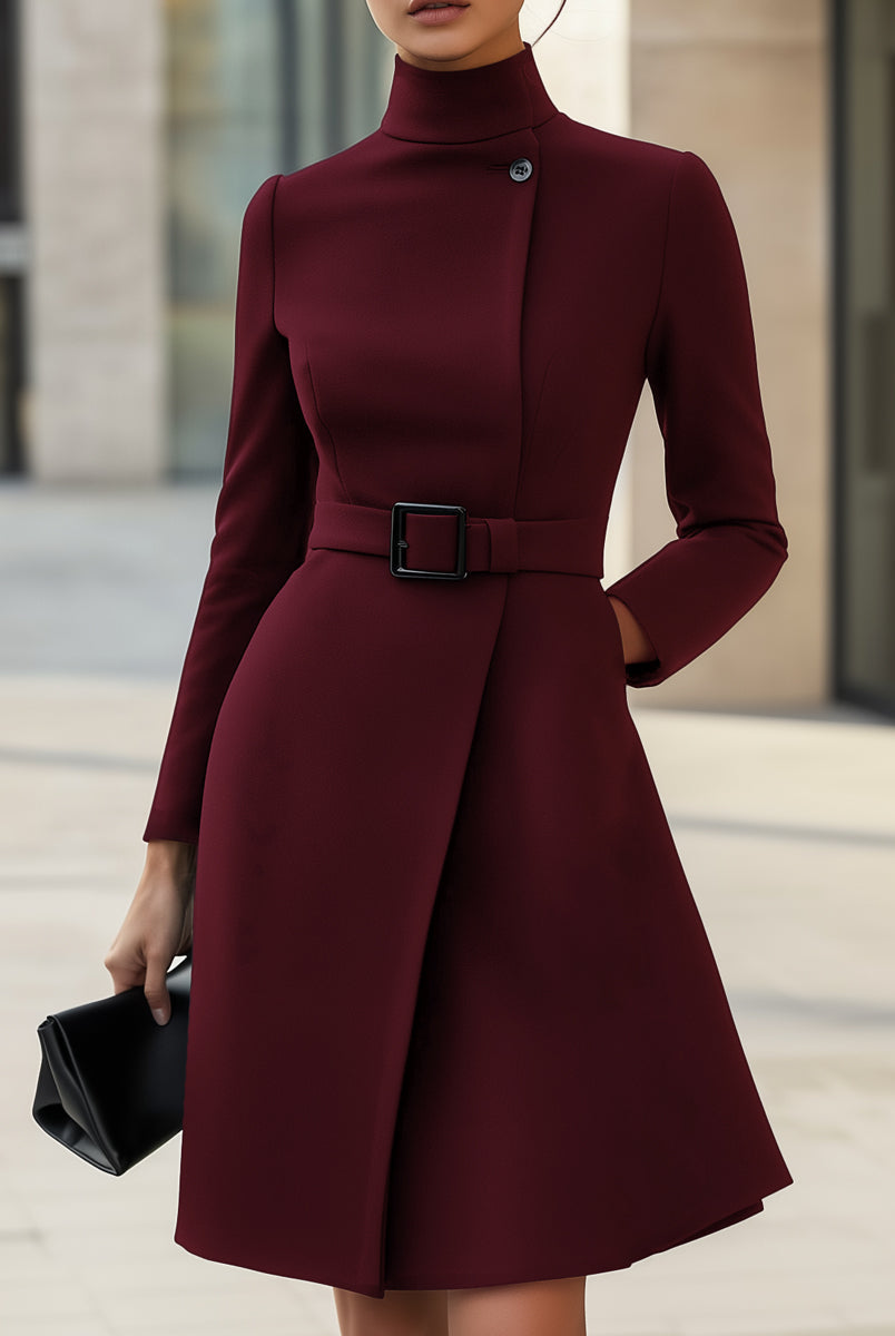 Nina | Asymmetric Belted A-Line Dress - Lumina Vancouver - Lumina Vancouver