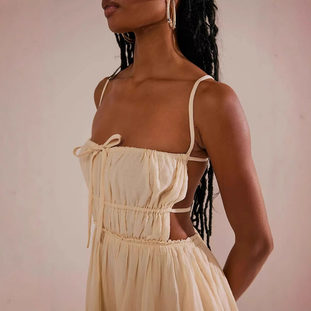 Women’s Mini Dress – Smocked Bust – Spaghetti Straps – Tiered Ruffle Hem – Flowy Fit by Lumina Vancouver