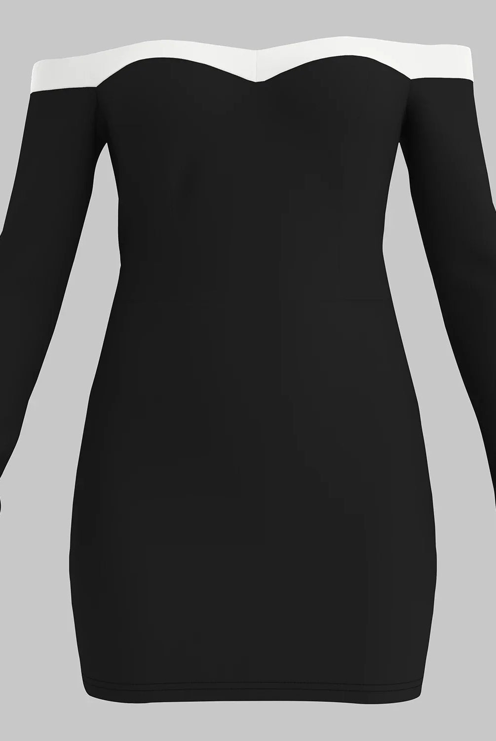 Women’s Bodycon Dress – Off-Shoulder V-Neck – Long Sleeve Stretch Mini Party Wear by Lumina Vancouver