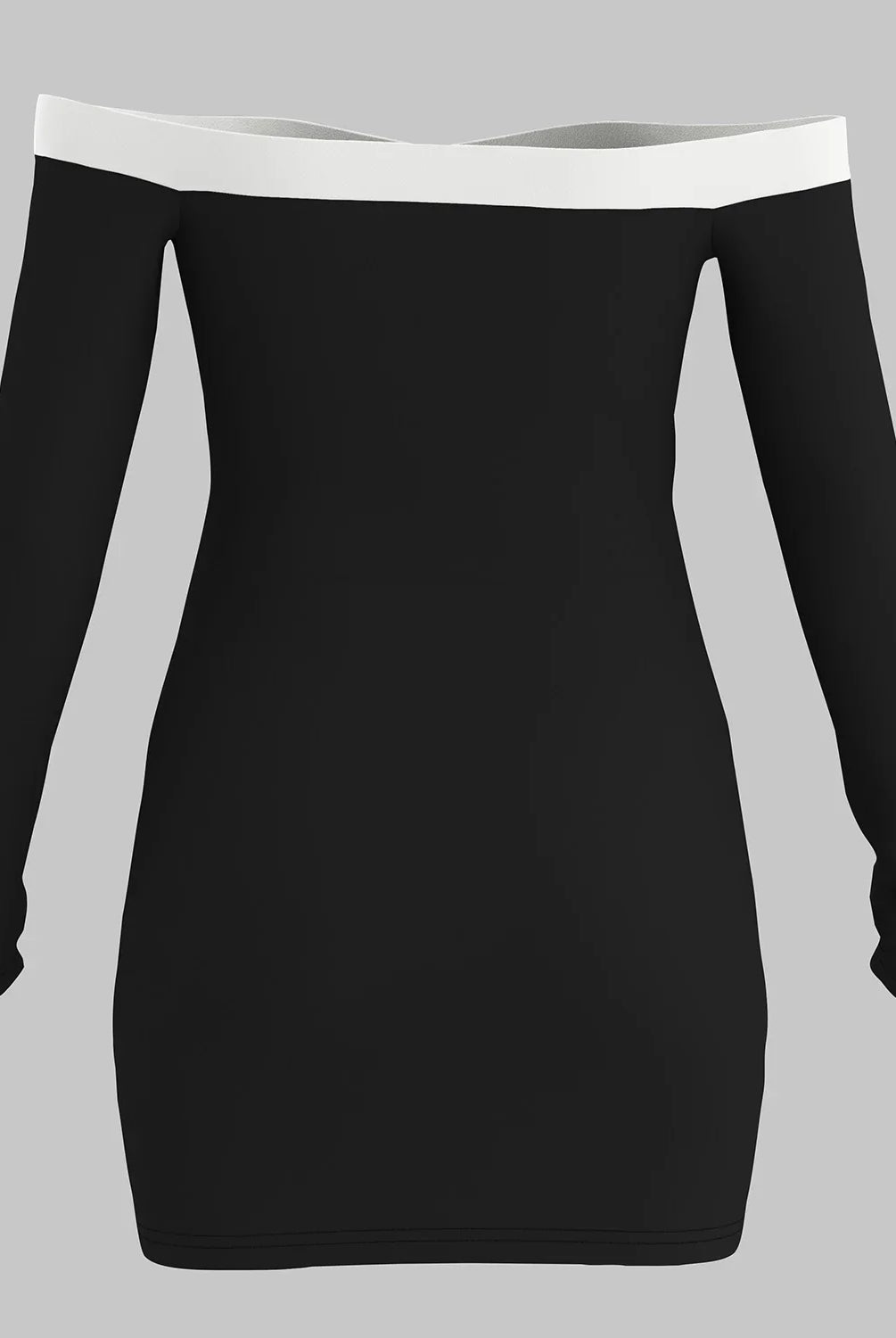 Women’s Bodycon Dress – Off-Shoulder V-Neck – Long Sleeve Stretch Mini Party Wear by Lumina Vancouver