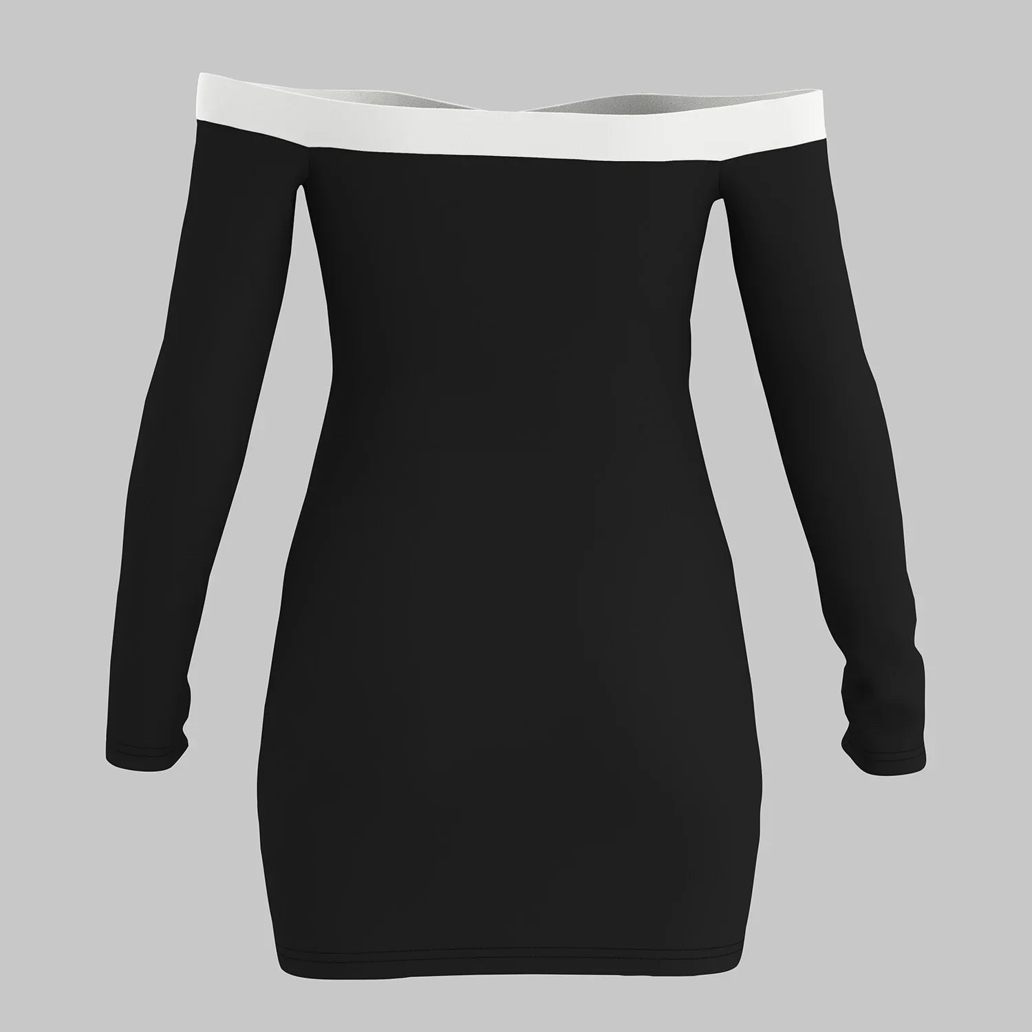 Women’s Bodycon Dress – Off-Shoulder V-Neck – Long Sleeve Stretch Mini Party Wear by Lumina Vancouver