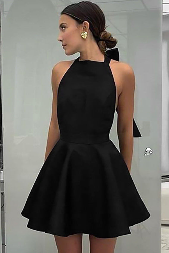 Women’s Halter Neck Dress – Backless A-Line – High Waist Fitted Cocktail Wear by Lumina Vancouver