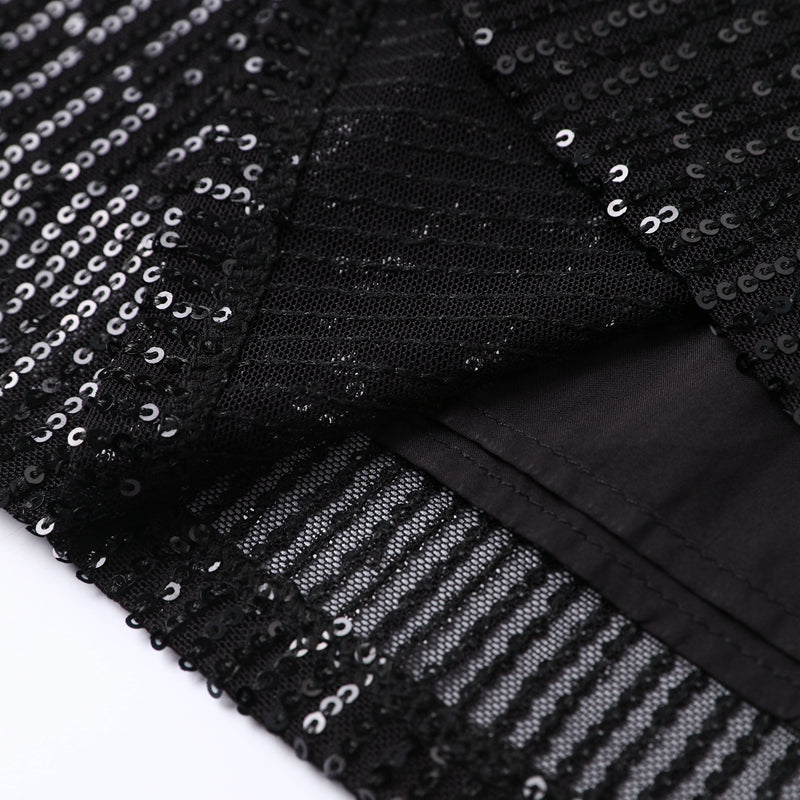 Women's Sequin Mini Dress - Loose Fit - 3/4 Sleeve - Cinched Waist - Party Wear by Lumina Vancouver